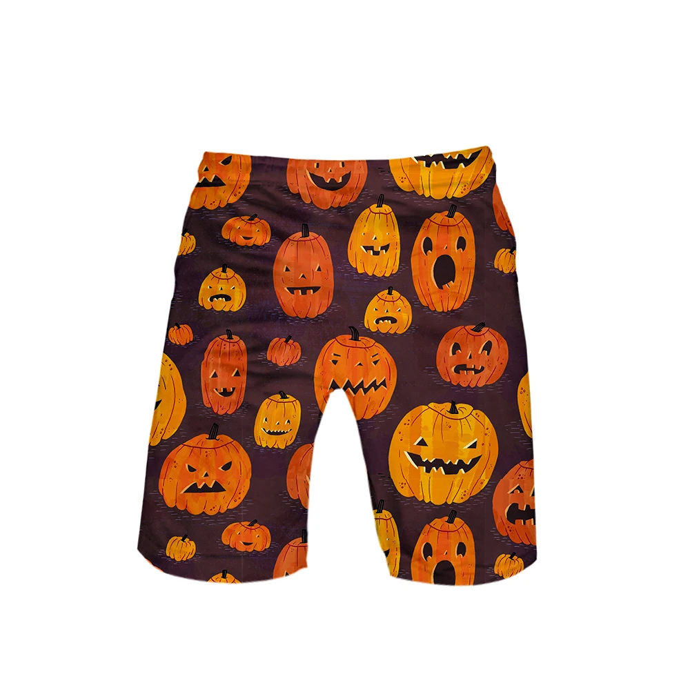 FRDUN TOMMY Halloween Jack-o'-lantern shorts summer men fashion Leisure Beach shorts New Kpop popular casual Basic shorts