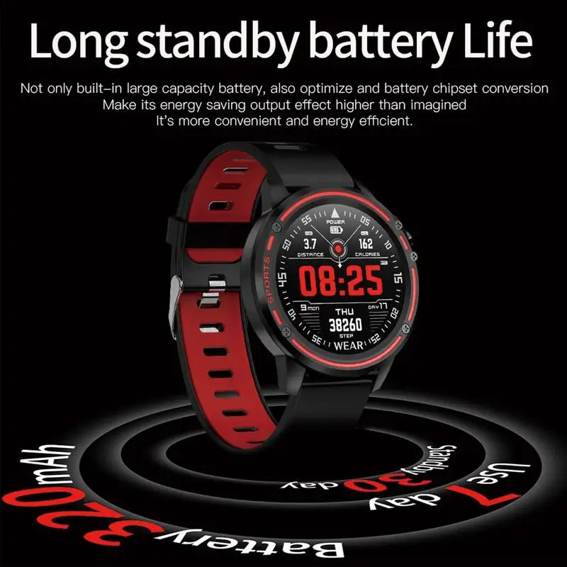 L8 smart watch Smart Bracelet Ip68 Waterproof Heart Smart Huawei Screen Remind Rate Round Color For Xiaomi Watch Smartwatch K9X7