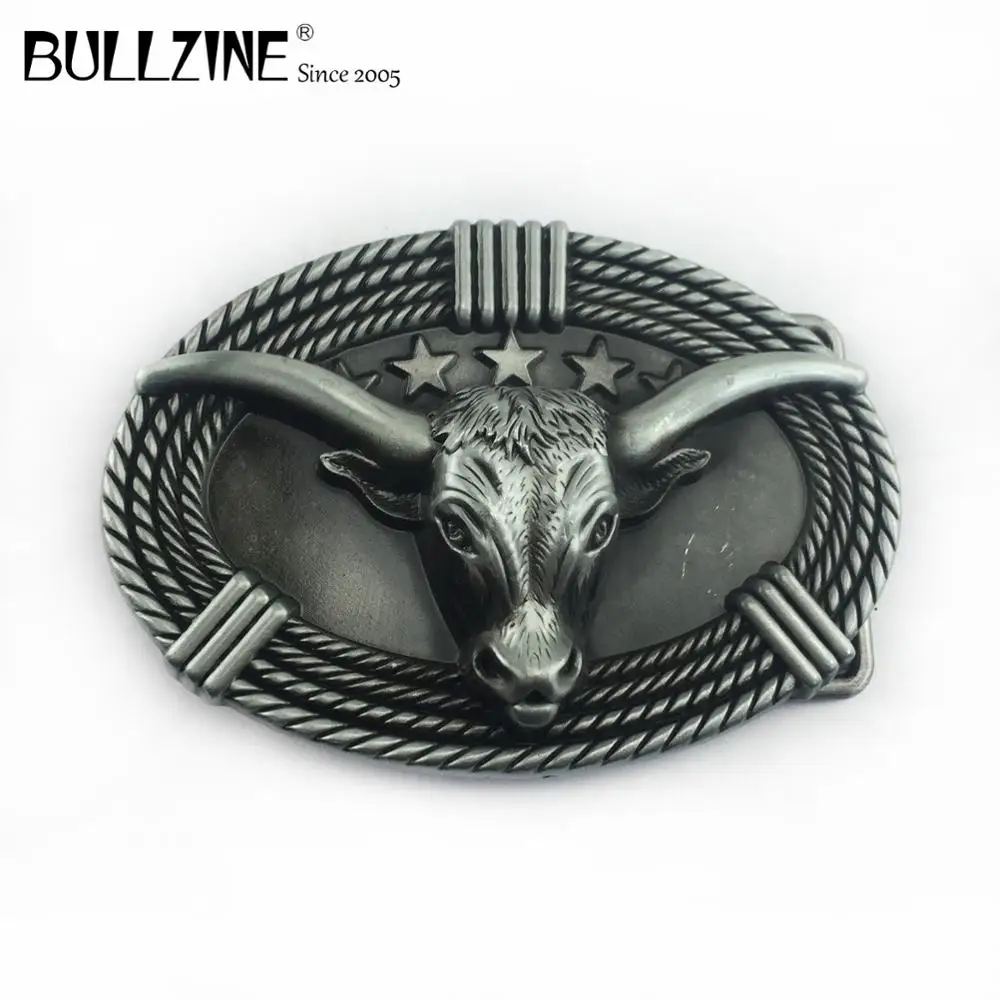 В Bullzine бык пряжки ремня с оловянной отделкой FP-03430 подходит для детей на возраст