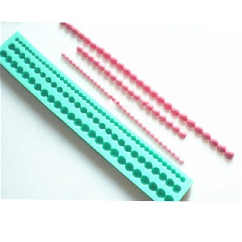 22.5x4cm Green SEAAN 3 Sizes Useful DIY Cute Pearl String Beads Silicone Mold Cake Decorating Fondant Baking Mould Bead Mold Clay Mould Tools - Цвет: 22.5x4cm Green