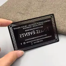 Креативный дизайн нержавеющая сталь на заказ лазерная резка металла карты Черный Металл визитная карточка