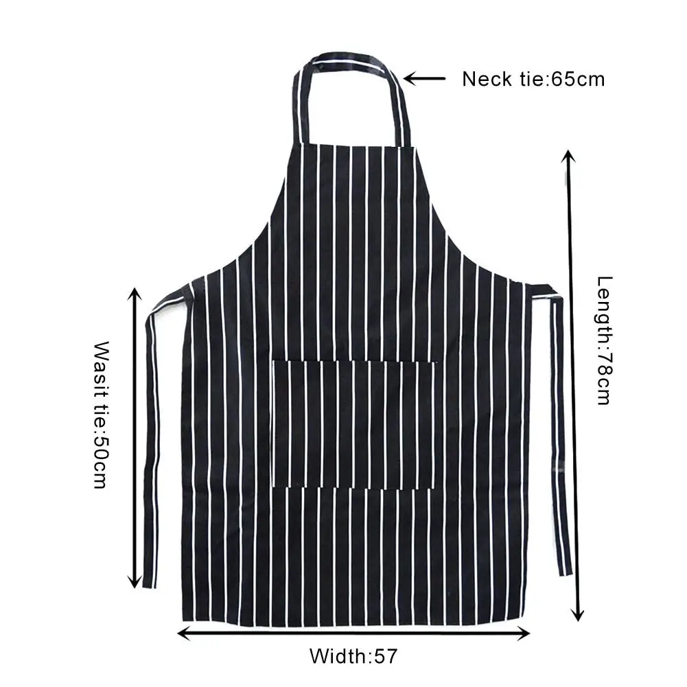 1PC Striped Plaid Long Fashion Man Women Waist Apron With Pocket Catering Chef Waiter Bar Kitchen Apron 70cm X 57cm
