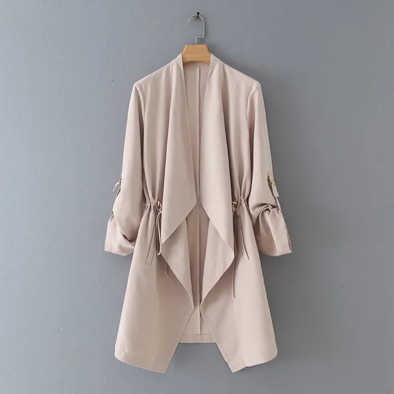 

Summer New Style Europe And America WOMEN'S Dress-Style Solid Color Flowing Casual Slim Fit Mid-length Suit Jacket W1495