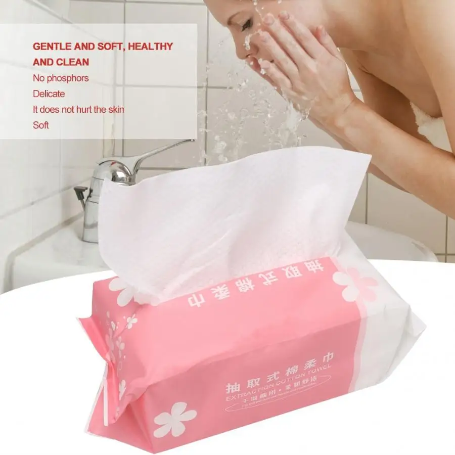 Очищающие салфетки одноразовые Очищающая бумага для лица полотенце сухое влажное двойного использования мягкие салфетки для снятия макияжа
