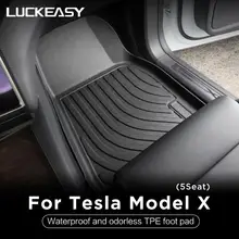 LUCKEASY автомобиля Применим при всех типах погоды коврик для Tesla модель X(5)- TPE дизайн стиль всепогодные коврики 3 шт./компл