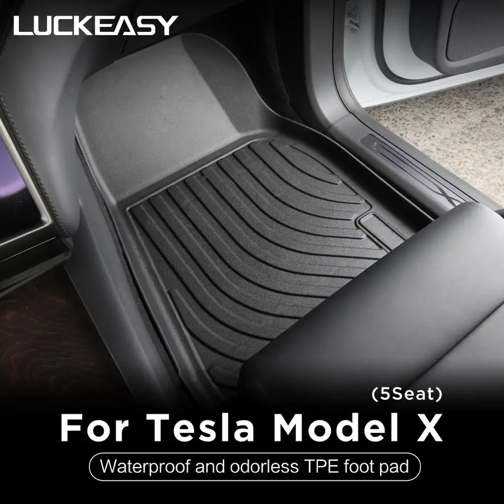 LUCKEASY Car AllWeather Floor Mat For Tesla Model X 20172021 TPE New