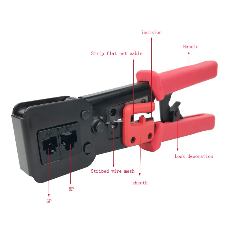 RJ45 щипцы инструмент резак набор для RJ45/RJ12 6P 8P многофункциональный кабель Cat5 Cat5E Cat6