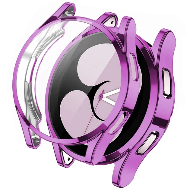 Case For Samsung Galaxy Watch 4 44MM 40MM, TPU All-Around Bumper Screen Protector Galaxy watch 4 cover Smart Watch Accessories Purple