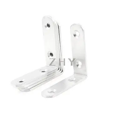 

5Pcs 2.6" x 2.6" Round End 90 Degree Corner Bracket Silver Tone