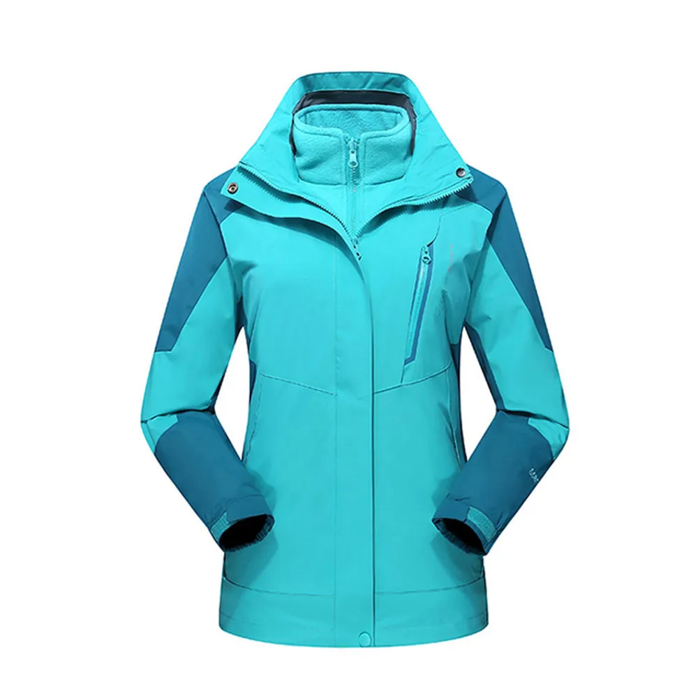 Женская зимняя флисовая куртка из двух предметов, спортивные пальто для активного отдыха, походный кемпинг, катание на лыжах, походные мужские и женские походные куртки
