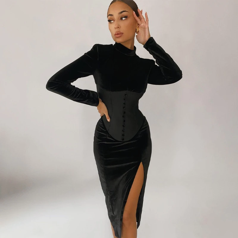 mid length dress with split