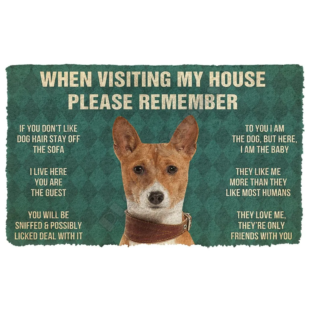 Felpudo 3D, por favor, recuerda las reglas de la casa del perro pastor australiano, no de salida de escape, alfombrillas, decoración, felpudo del porche