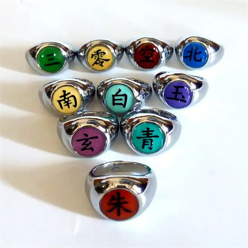 10ピース セットアニメリング疾風伝jewerlyコスプレ衣装リング忍者ファッションテーブル暁membermetalリングアクセサリーセット ビーズのおもちゃ Aliexpress