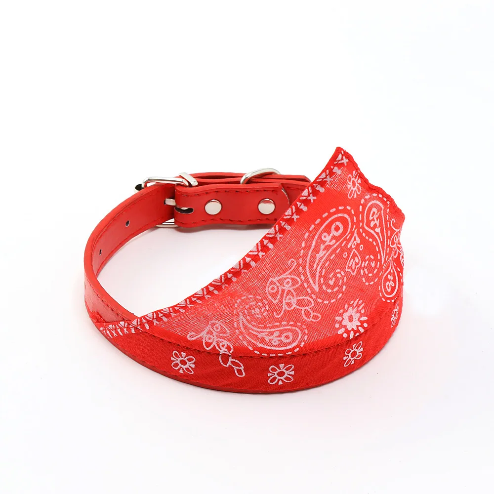 PU Leather Pet Dog Collar Saliva Triangle Towel Puppy cat Necklace Adjustable Dog Collars Pet Products