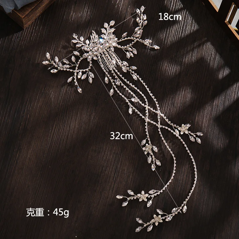 Luxury Rhinestone Crystal Hair Comb Headband Wedding Hair Accessories Tiara Hairband Hair Jewelry Bride Party Queen Headpiece