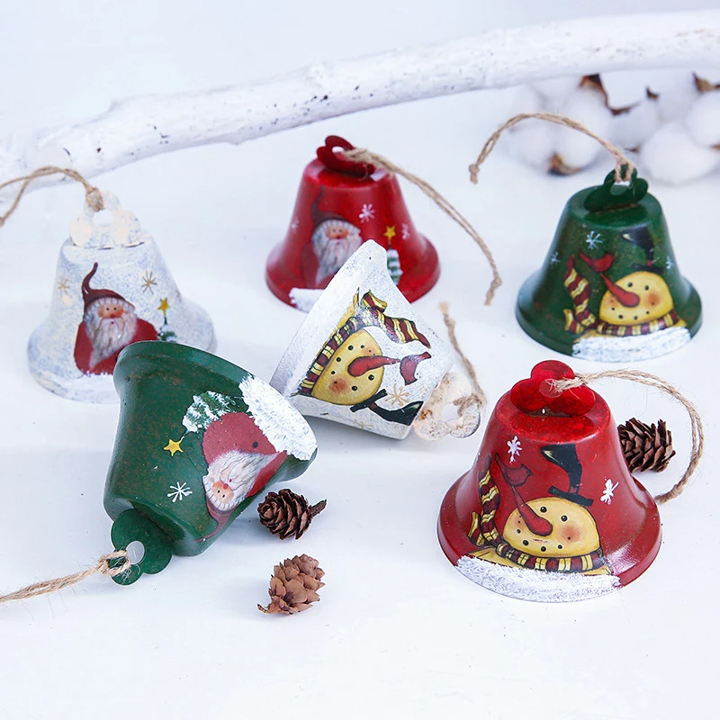 Рождественский Tieyi большой колокольчик декоративные подвесные аксессуары матовая веревка Dude пожилых Снеговик колокольчик Висячие аксессуары