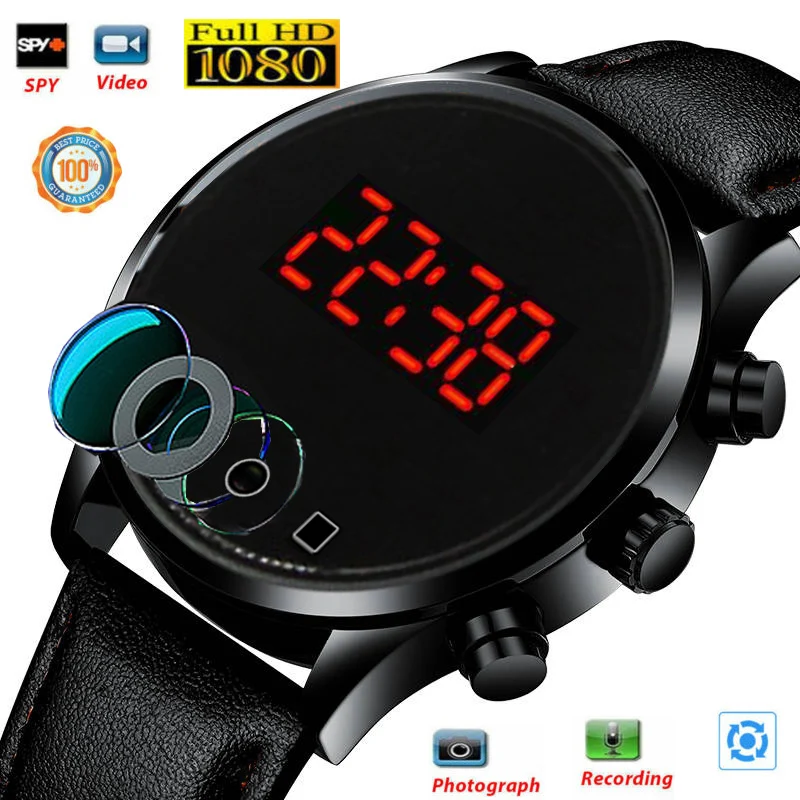 

1080P Touch screen time adjustment Bracelet Smart Watch Wristband With Camera DVR Video Recorder Hot Fashion Unisex Smart Watch