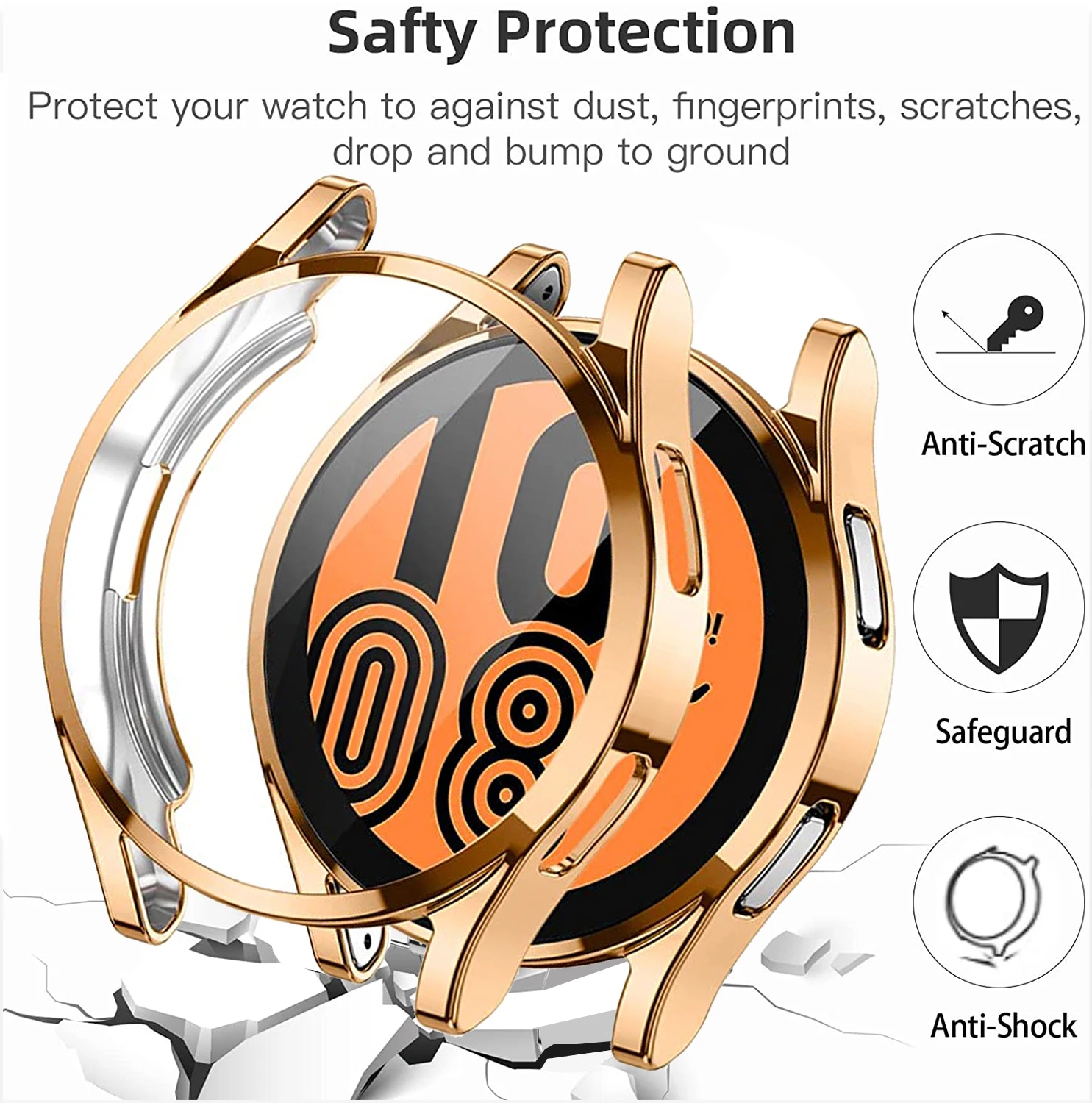 Case For Samsung Galaxy Watch 4 44MM 40MM, TPU All-Around Bumper Screen Protector Galaxy watch 4 cover Smart Watch Accessories