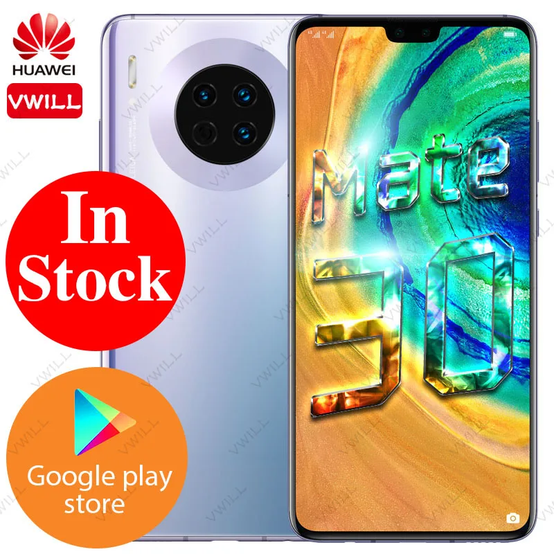 HUAWEI mate 30, мобильный телефон, 6,62 дюймов, Kirin 990, четыре ядра, Android 10, экран, 40 Вт, HUAWEI SuperCharge, Google play