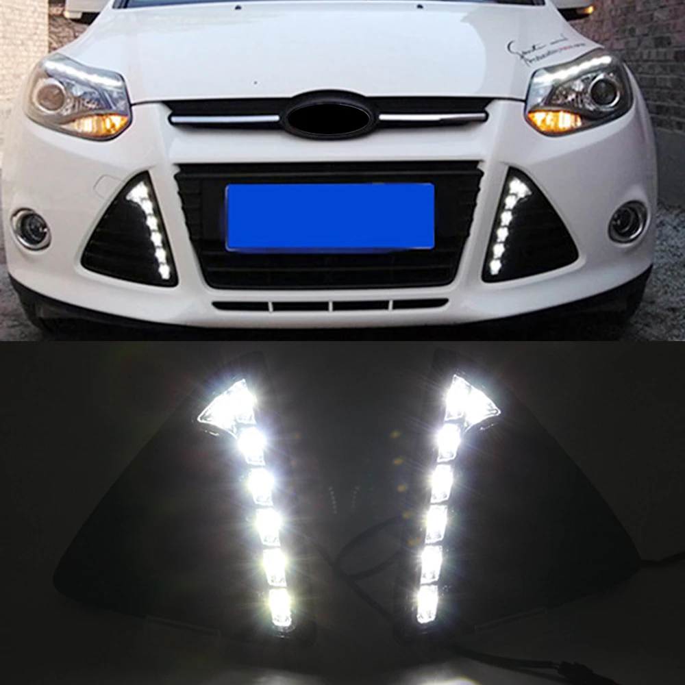 Автомобильная проблесковая для Ford Focus 3 2012 2013 2014 2015 светодиодный DRL Дневной