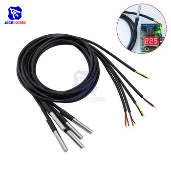 

diymore 5PCS 2.5m DS18B20 Digital Temperature Sensor Cable Thermometer Waterproof Thermal Probe for Arduinoi UNO R3