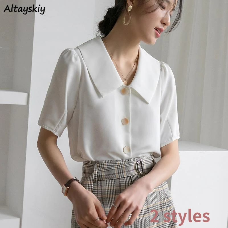Camisas elegantes de Color puro para mujer, blusas clásicas minimalistas para mujer, blusas básicas cómodas, blusas de ocio para estudiantes Ulzzang| Camisa| -