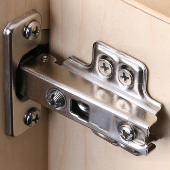 

Closet Hinge Plates Door Soft close Stainless Steel Silver Replacement