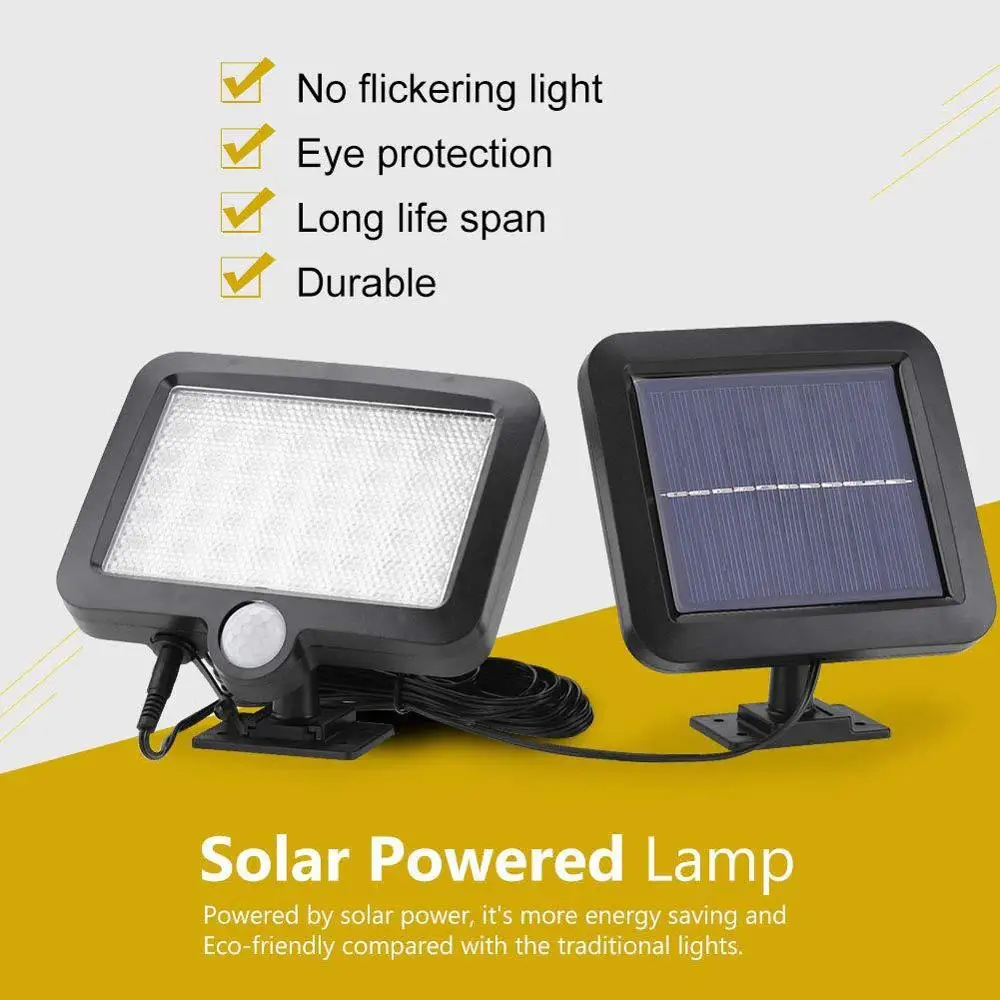 Waterproof 56/100 Led Solar Panel Power Light Pir Solar Lamp Outdoor Path Yard Garden Night Light Split Mount - Solar Lamps - AliExpress