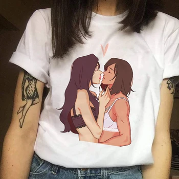

LGBT Gifts Gay Pride Couple Aesthetic Couple T Shirt Vintage Women Clothes Summer Harajuku LGBT Femme T-shirts Streetwear Top