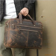 Luufan, Ретро стиль, модный мужской портфель, кожаная мужская сумка, деловые мужские сумки для 15,6 дюймов, сумки для ноутбука, коровья кожа, сумка на плечо