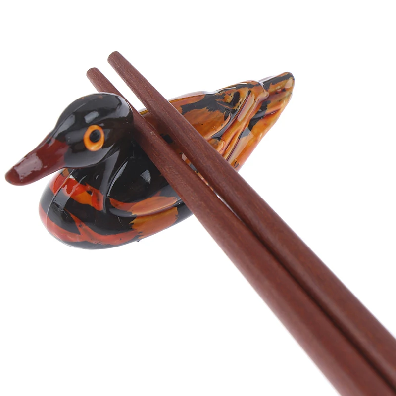 Duck wooden chopsticks holder creative decoration chopsticks pillow dish rack