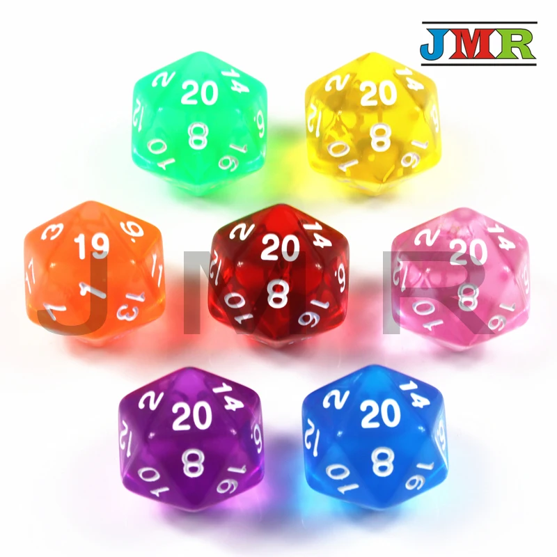 10 шт. игральные кости TRPG D20 DnD 20 кубики 7 цветов для настольных игр Dnd ролевых
