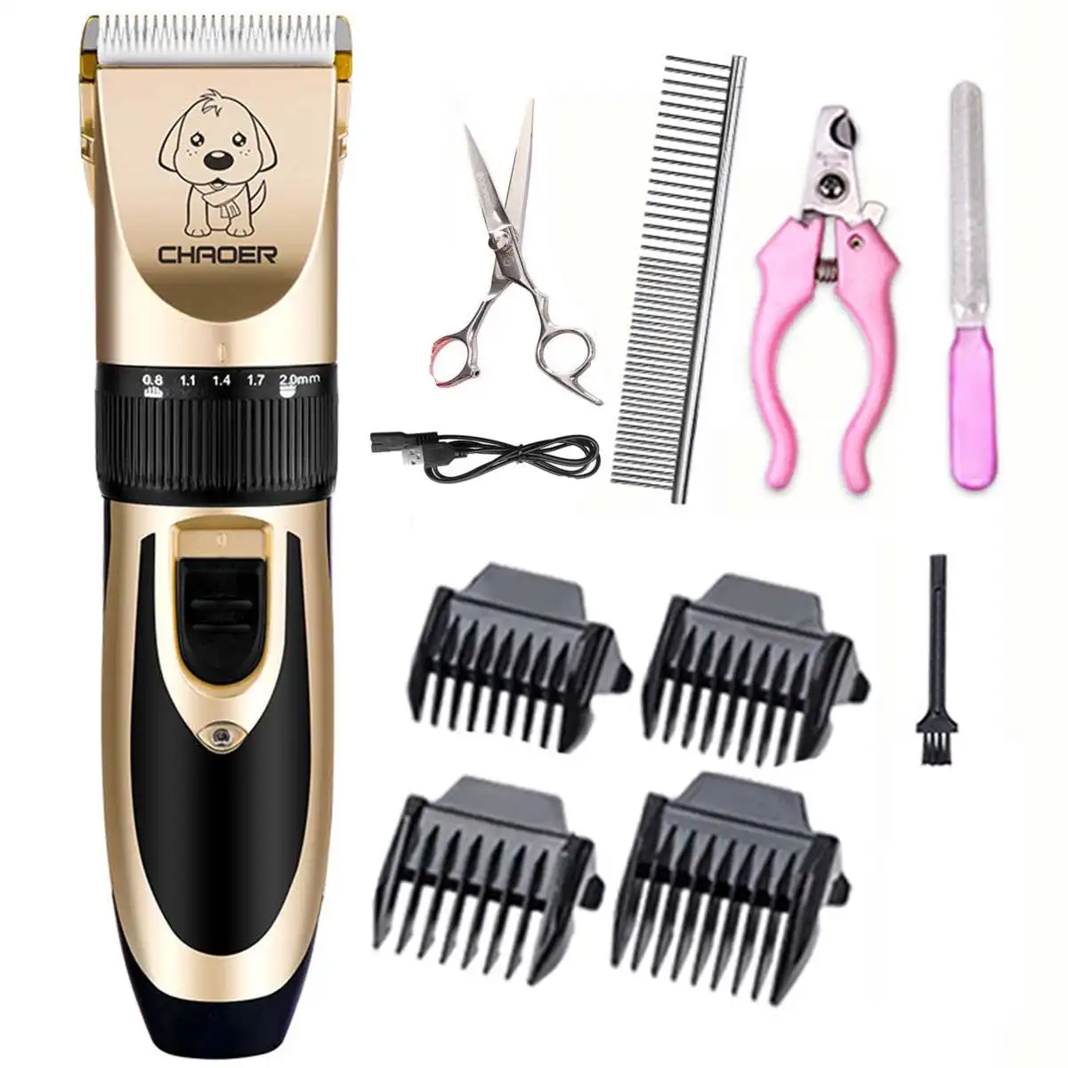 

Low Noise Rechargeable Cordless Cat and Dog Clippers Professional Pet Clippers Grooming Kit Animal Clippers Pet Grooming Kit