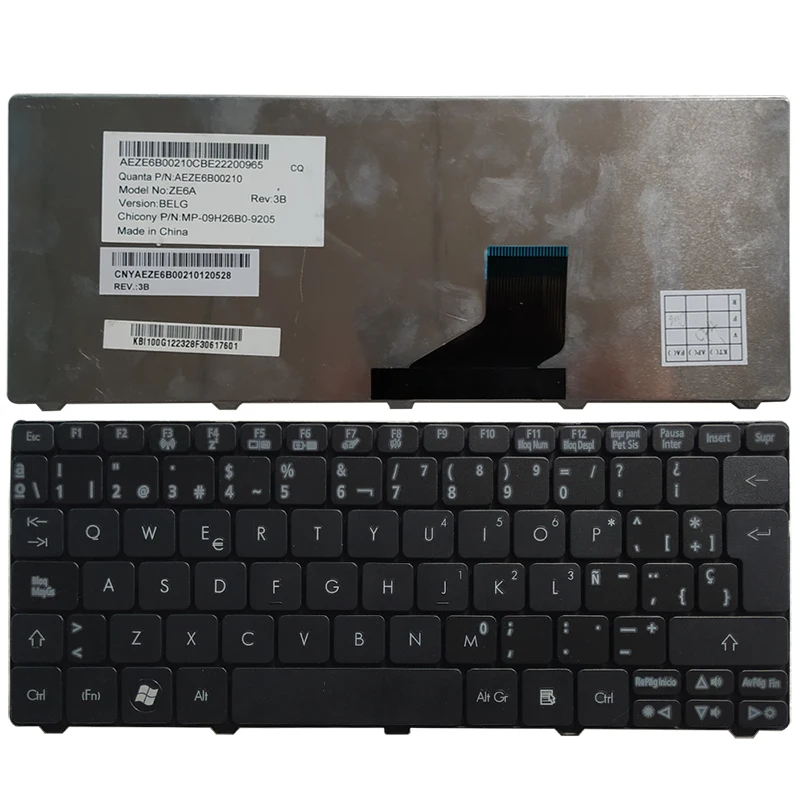 Испанская клавиатура для Acer Aspire One D255 D255E 522 D257 AOD257 D260 D270 AOD260 AO521 AO532 AO533 532 532H 521 533 SP