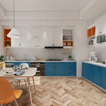 

mix color lacquer kitchen cabinet