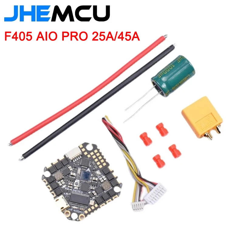 JHEMCU GHF405AIO PRO MPU6000 25.5X25.5mm F405 Flight Controller BLHELIS 25A 45A 4in1 ESC 3-6S for FPV Racing Toothpick Drones | Игрушки и