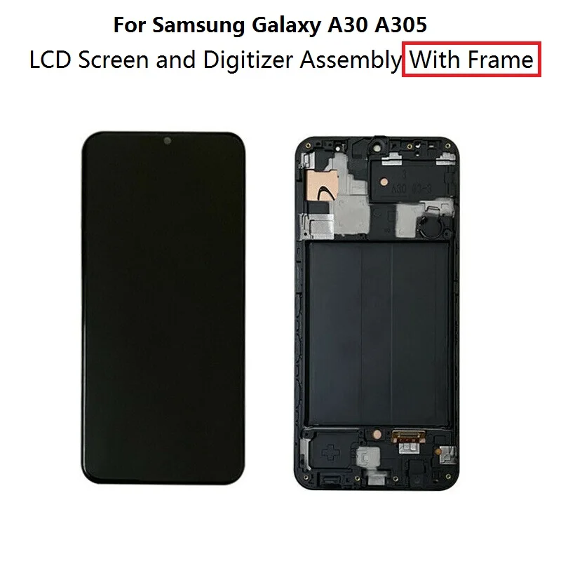 Для Samsung Galaxy A30 A305 TFT ЖК-экран и дигитайзер сенсорный экран в сборе + рамка-черный |