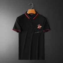 New Style Fashion Fine Workmanship Mercerized Cotton Multicolor Men's And Comfortable Lapel T-shirt