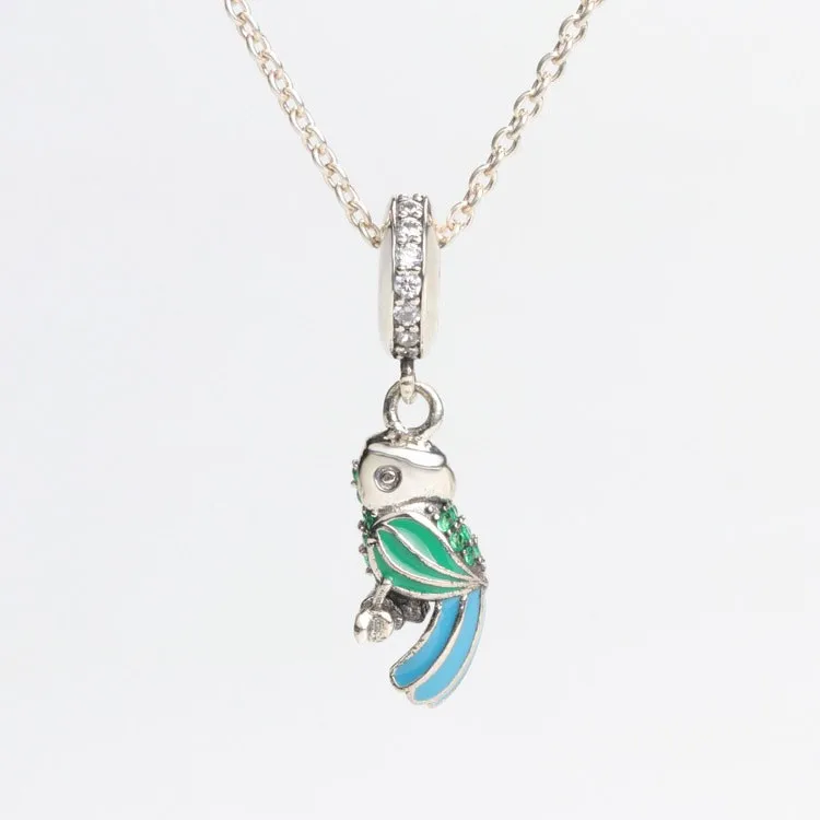 

Original 925 Sterling Silver Charm New Versatile Parrot Pendant Fit Pandora Women Bracelet & Necklace Diy Jewelry