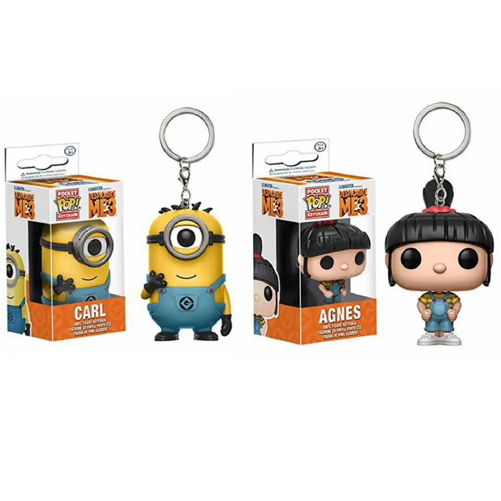 Funko pop Гадкий я: Миньоны для Carl Агния виниловый брелок ключей игрушки фигурку