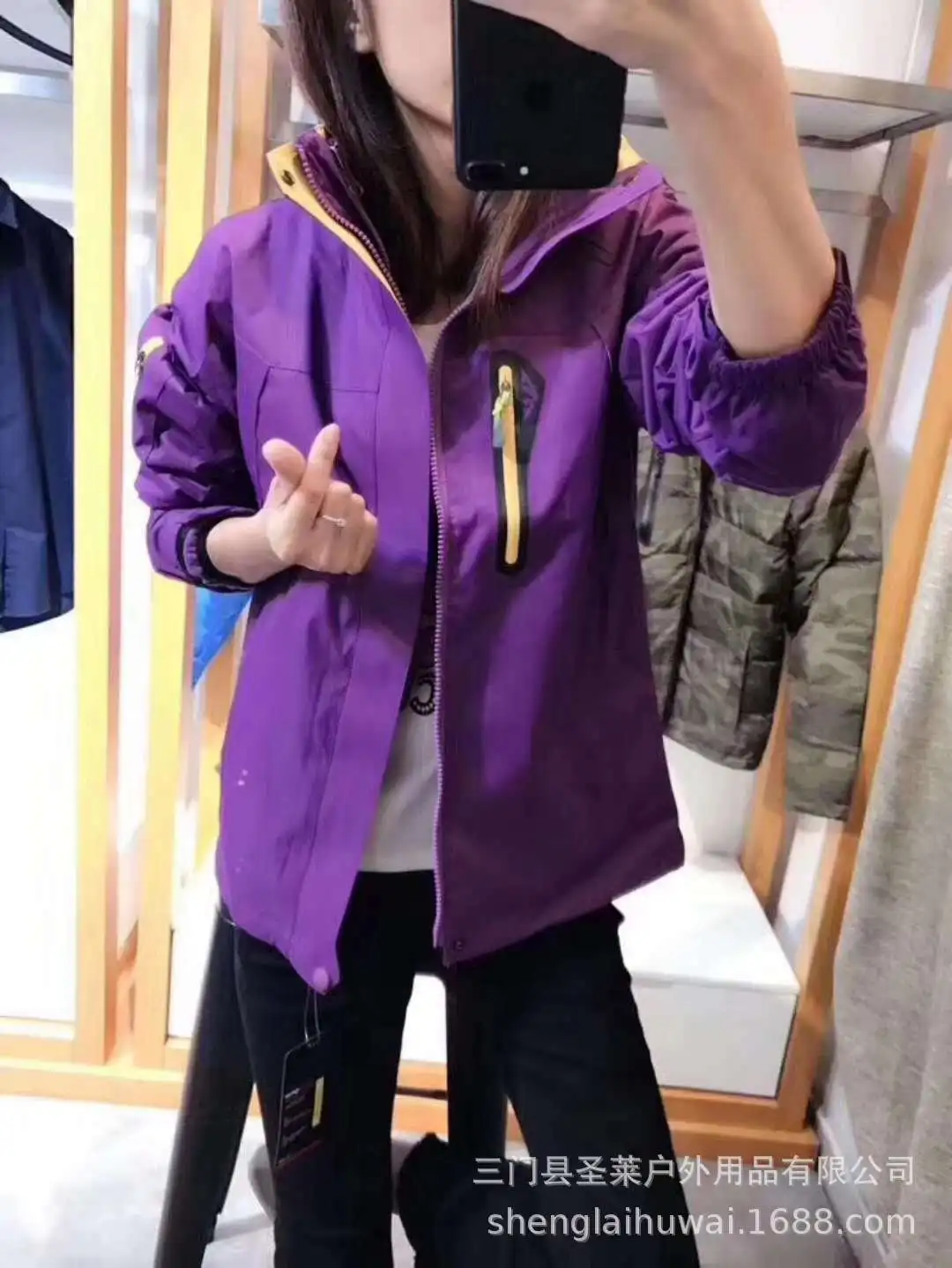 

2018 Autumn & Winter New Style Outdoor Waterproof Jacket Men And Women COUPLE'S Solid Color Two-Piece Set Three-in-One Customiza