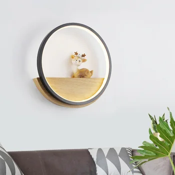 

Modern LED Wall Lamps For Bedroom Bedside Indoor White Black Iron Lighting Lights Wandlamp Luminaire Deer dimmer Fixtures Abajur