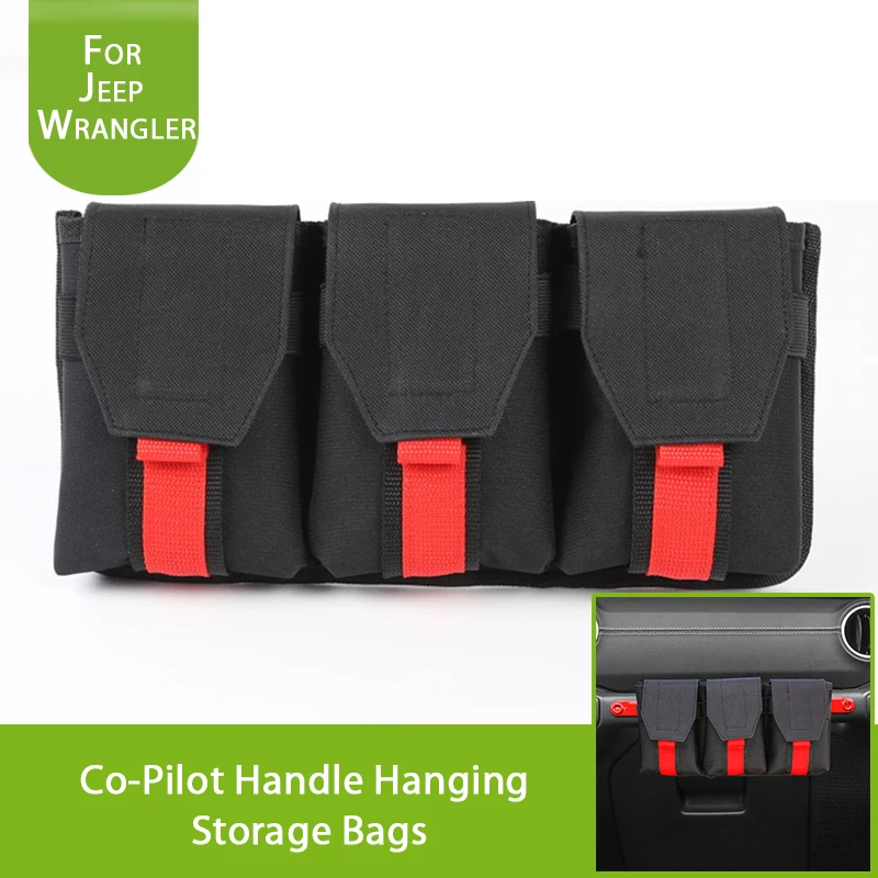 

Car Co-Pilot Handle Hanging Storage Bags Oxford For 2018 2019 Jeep Wrangler JL JLU Sports Rubicon 2020 Gladiator JT Accessories