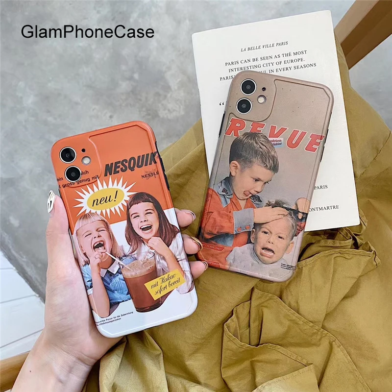 GlamPhone чехол иллюстрация мальчик девочка для телефона iphone 2 11Pro/Max X XS Max XR Мягкий