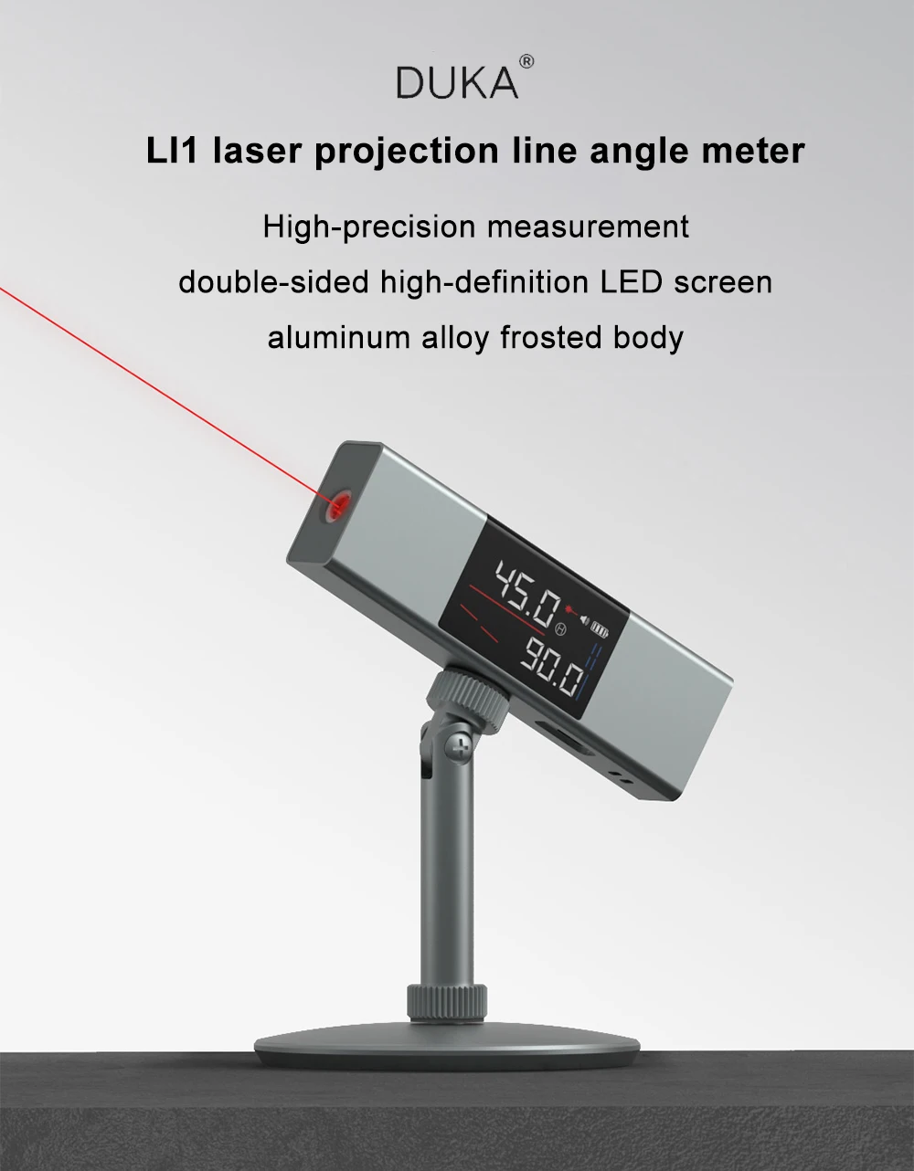 Portable Laser Angle Protractor Digital Inclinometer Angle Measure 2 in 1 Laser Level Ruler Type-C Charging Laser Measurement