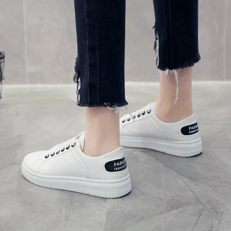 

White Shoes Women's 2019 Spring New Style Korean-style Versatile Sports Flat Shoes Casual Students WOMEN'S Shoes
