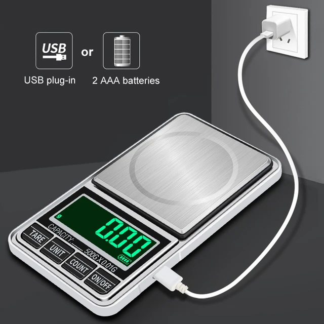  Gram Scale 200g/ 0.01g, Mini Pocket Scale for Jewelry Digital  Food Kitchen Scale with Tare and 100g Calibration Weight Scale Electronic  Smart Scale, 6 Units, LCD Backlit Display, Tare, Auto Off 