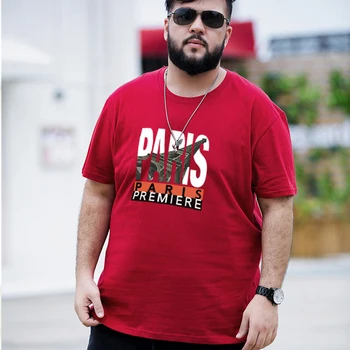 

Plus Size 55-135KG Men Short Sleeve O-Neck T-Shirts Cotton Loose Print Tees 2019 Europe Fashion Streetwear Tops Breathable Cozy