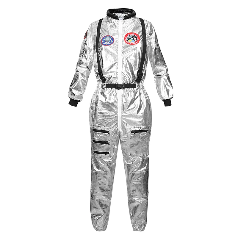 Astronaut Costume Adult Silver Spaceman Costume Plus Size Women Space