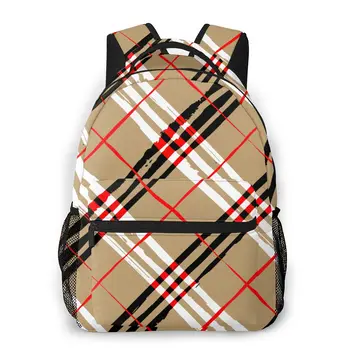 

Brand Soft Lightweight Plaid Printing Backpacks Women Middle School Student Book Bag Travel Laptop Mochila Teenagers Schoolbag